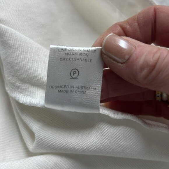 ALPHA60 White Cotton Blend A-Line Midi Length Skirt Size Small - Picture 8 of 9